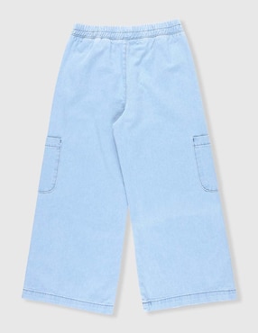 Jeans cargo amplio Weekend lavado claro para niña