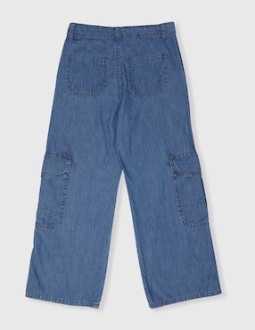 Jeans cargo amplio Weekend lavado medio para niña