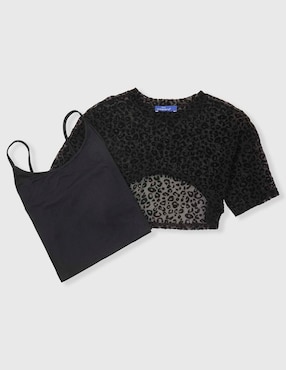 Set playera Weekend manga corta para niña