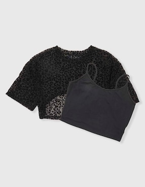 Set playera Weekend manga corta para niña