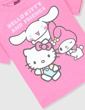 Playera Hello Kitty and friends manga corta para niña