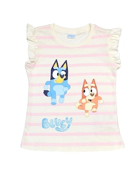 Playera Bluey Bluey y Bingo manga corta para niña
