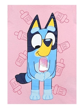 Playera Bluey Bluey Bluey y Bingo manga corta para niña