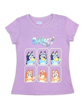 Playera Bluey Bluey y Bingo manga corta para niña