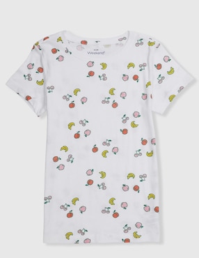 Playera Weekend manga corta para niña