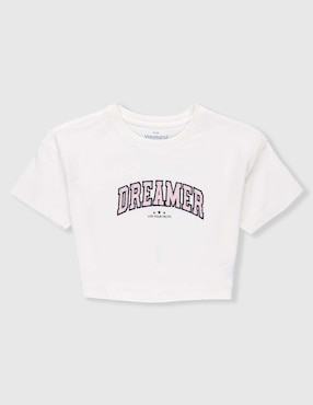 Playera Weekend manga corta para niña