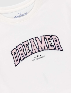 Playera Weekend manga corta para niña