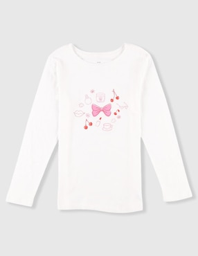 Playera Weekend manga larga para niña