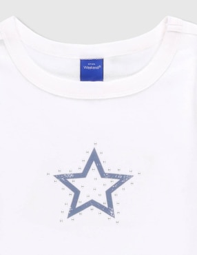 Playera Weekend manga corta para niña