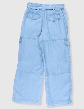 Jeans cargo wide leg Weekend lavado claro para niña
