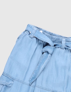 Jeans cargo wide leg Weekend lavado claro para niña