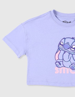 Playera Disney Dtr Stitch manga corta para niña