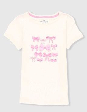 Playera Weekend manga corta para niña