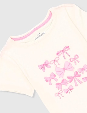 Playera Weekend manga corta para niña