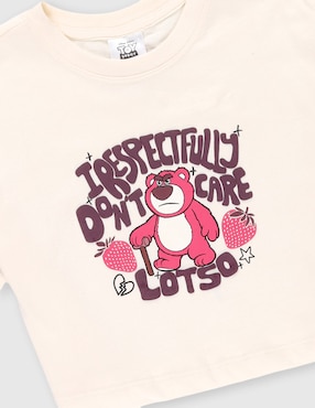 Playera Disney Dtr Lotso Toy Story manga corta para niña