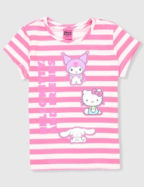 Playera Hello Kitty Hello Kytty and friends manga corta para niña