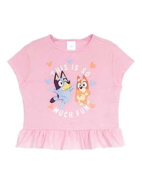Playera Panaderia Bluey manga corta para niña