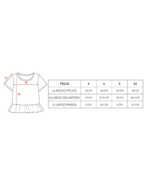 Playera Panaderia Bluey manga corta para niña