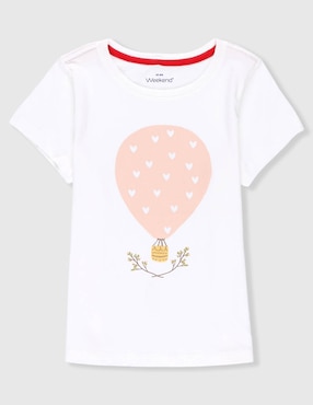 Playera Weekend manga corta para bebé niña
