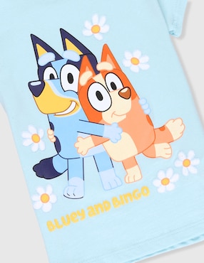 Playera Bluey Bluey y Bingo manga corta para niña