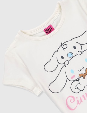 Playera Tycoon Cinnamoroll Hello Kitty and Friends manga corta para niña