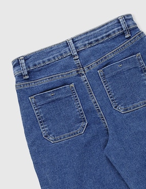 Jeans wide leg Weekend lavado medio para niña