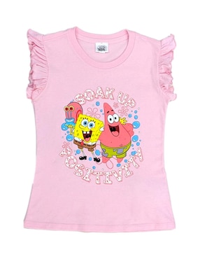 Playera Paramount Bob Esponja y Patricio manga corta para niña