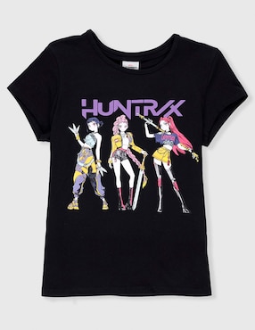 Playera Netflix Huntrix Las guerreras K-Pop manga corta para niña