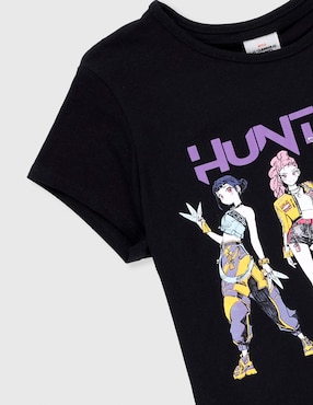 Playera Netflix Huntrix Las guerreras K-Pop manga corta para niña