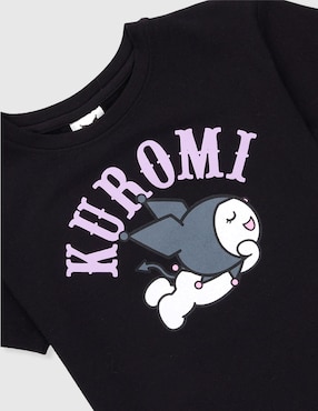 Playera Tycoon Kuromi Hello Kitty manga corta para niña