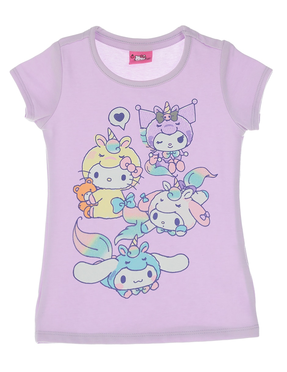 Playera Hello Kitty manga corta para nina Suburbia