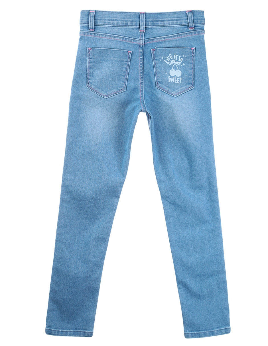 Jeans ultra skinny lavado desgastado para niña 2