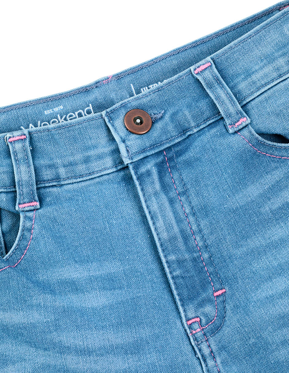 Jeans ultra skinny lavado desgastado para niña 3