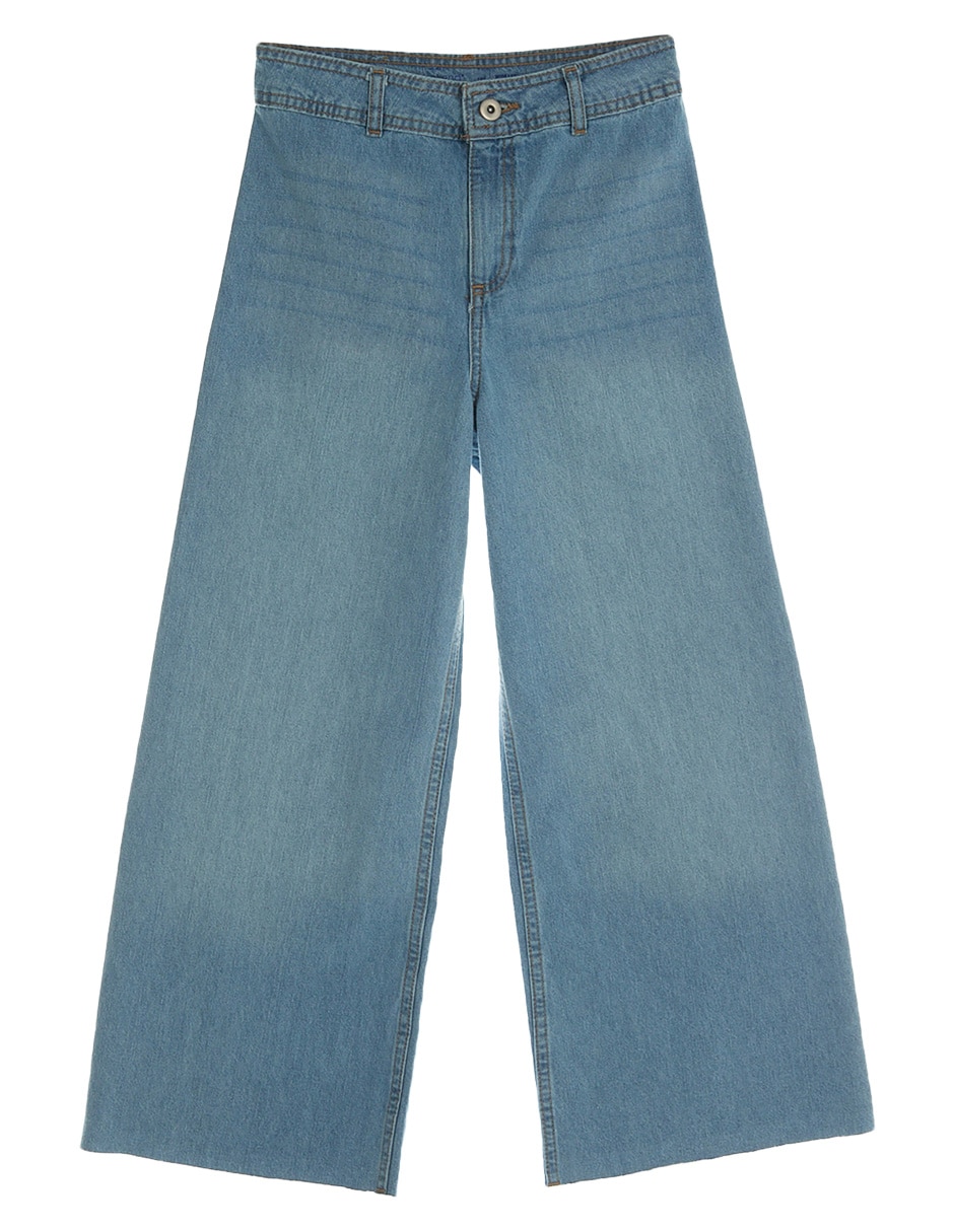 Jeans amplio lavado claro para niña Jeans amplio lavado claro para niña