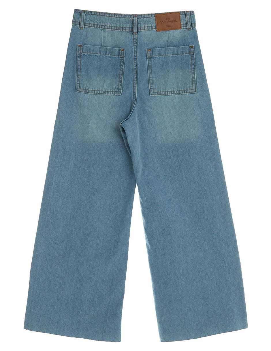 Jeans amplio lavado claro para niña 2