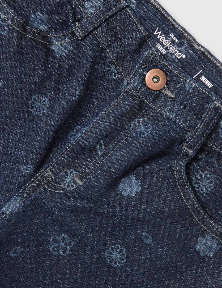 Jeans skinny lavado obscuro para niña 3