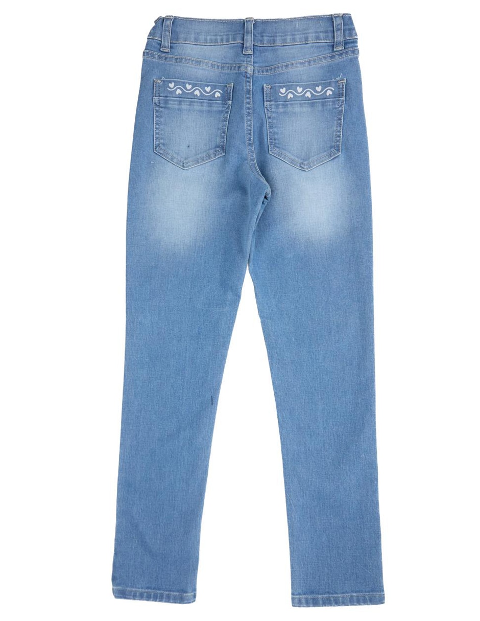 Jeans slim deslavado para niña 2