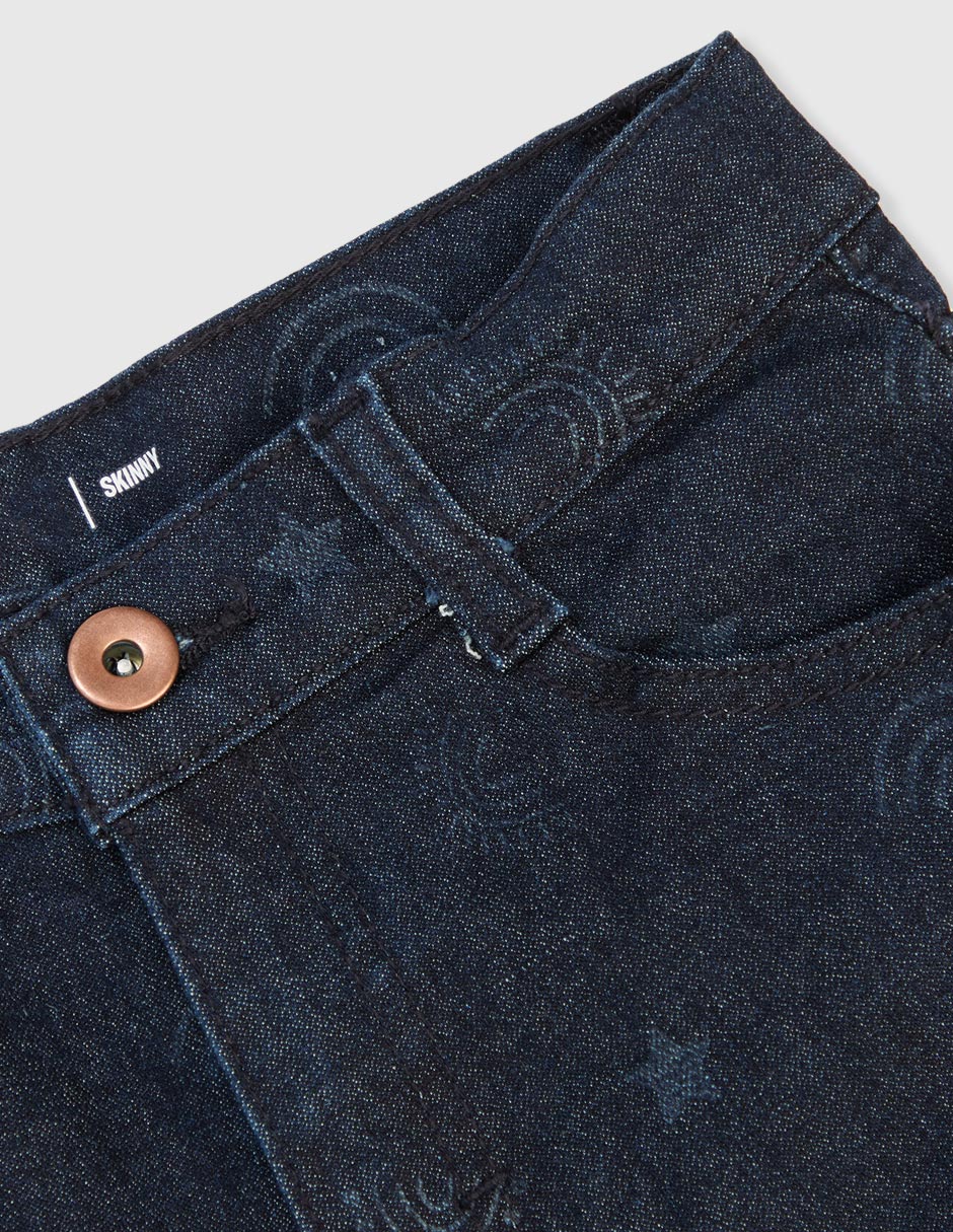 Jeans skinny lavado obscuro para niña 3