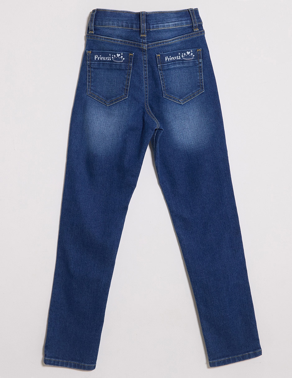 Jeans skinny deslavado para niña 2
