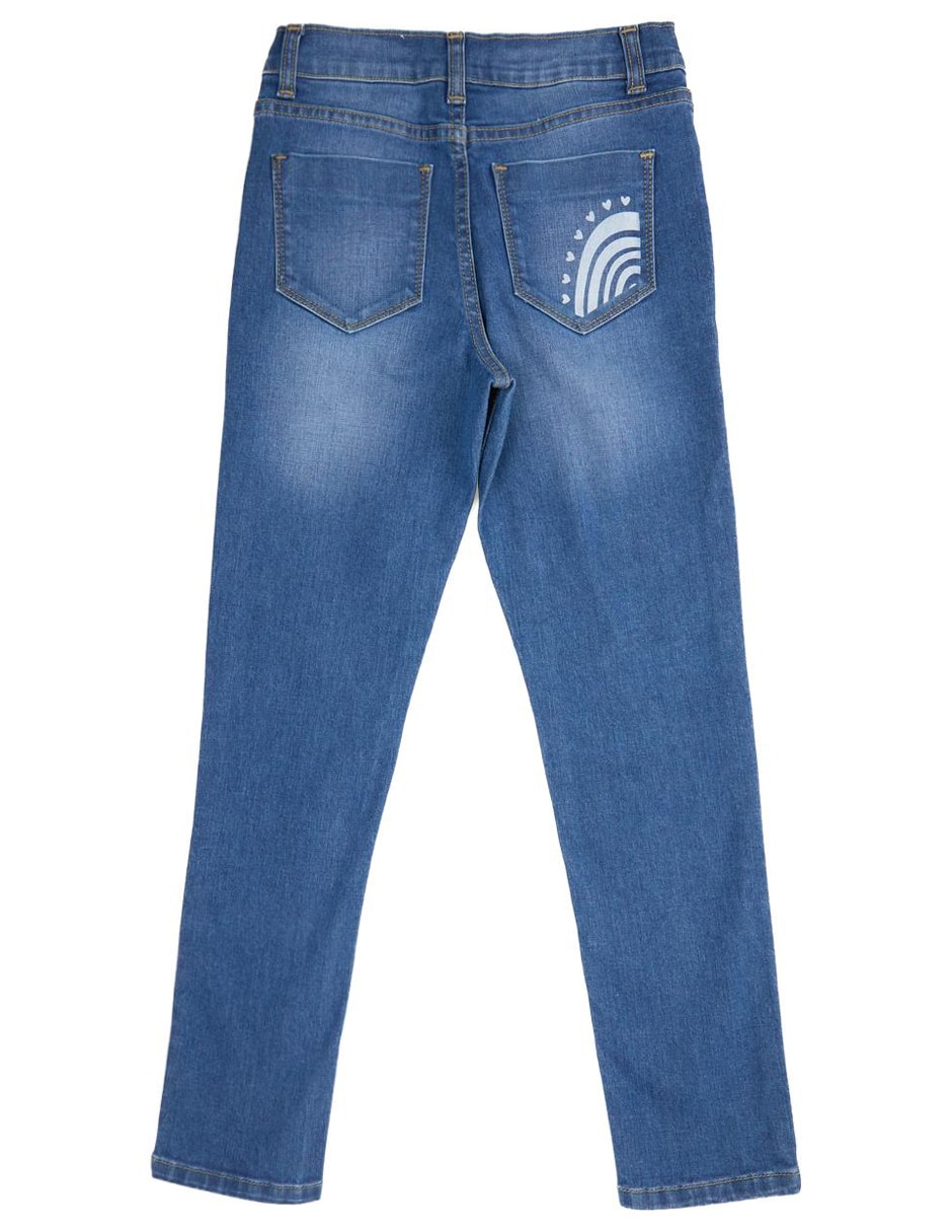 Jeans skinny deslavado para niña 2