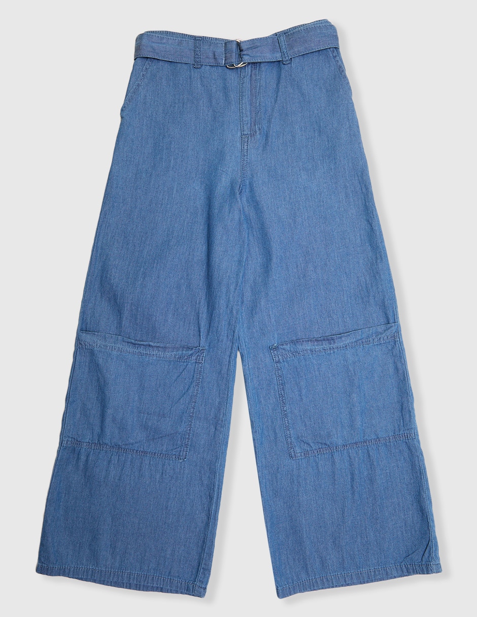 Jeans relaxed amplio lavado medio para niña 1