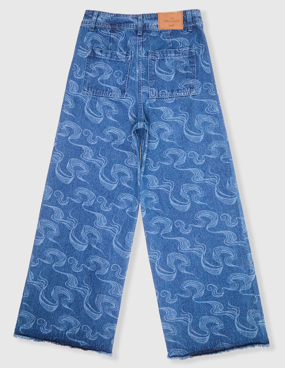 Jeans amplio lavado medio para niña 2