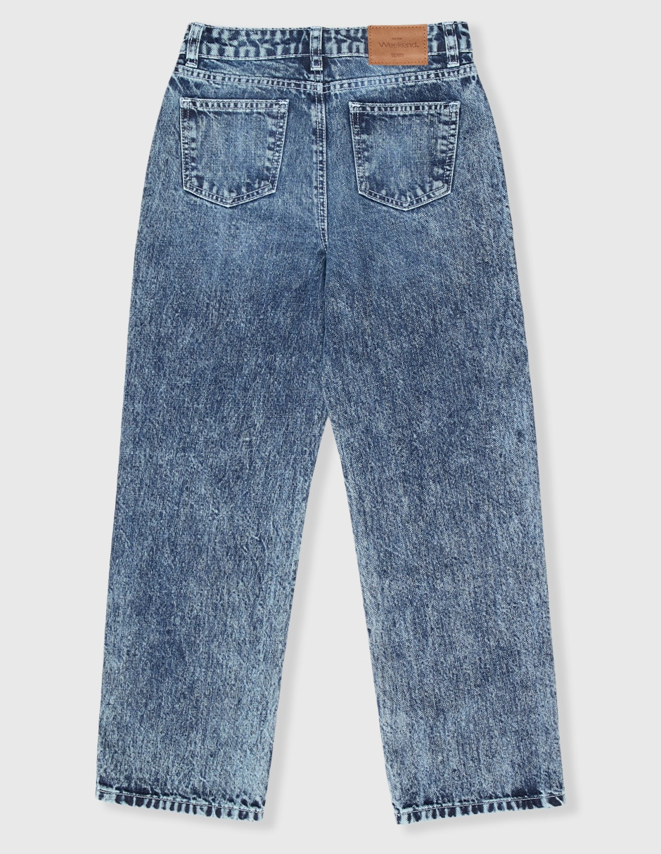 Jeans straight lavado bitono para niña 2