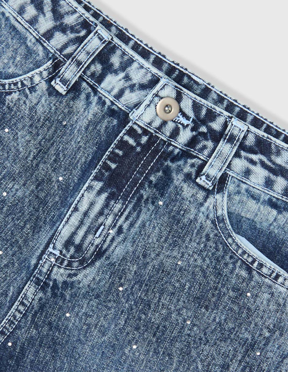 Jeans straight lavado bitono para niña 3