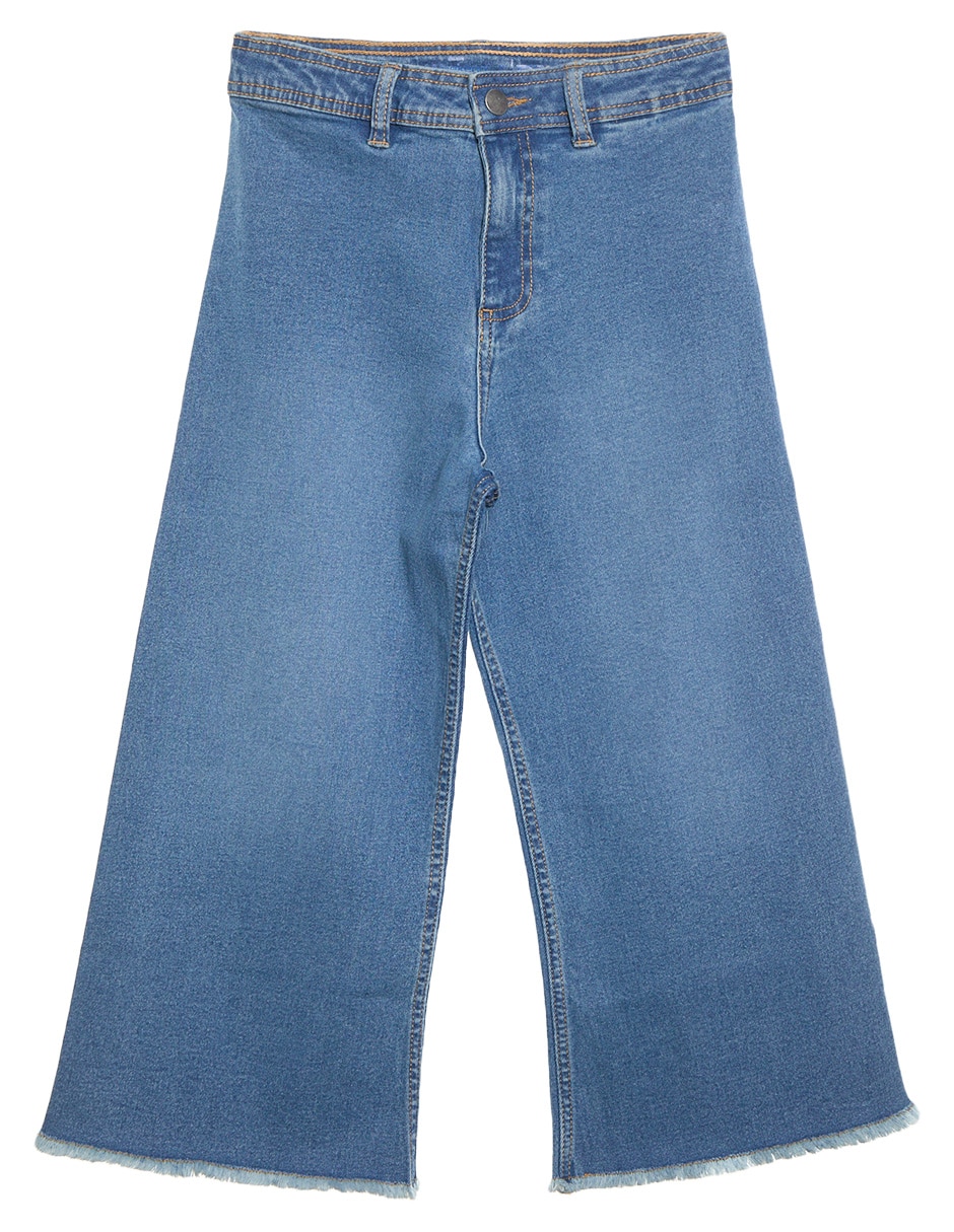 Jeans relaxed amplio lavado medio para niña Jeans relaxed amplio lavado medio para niña