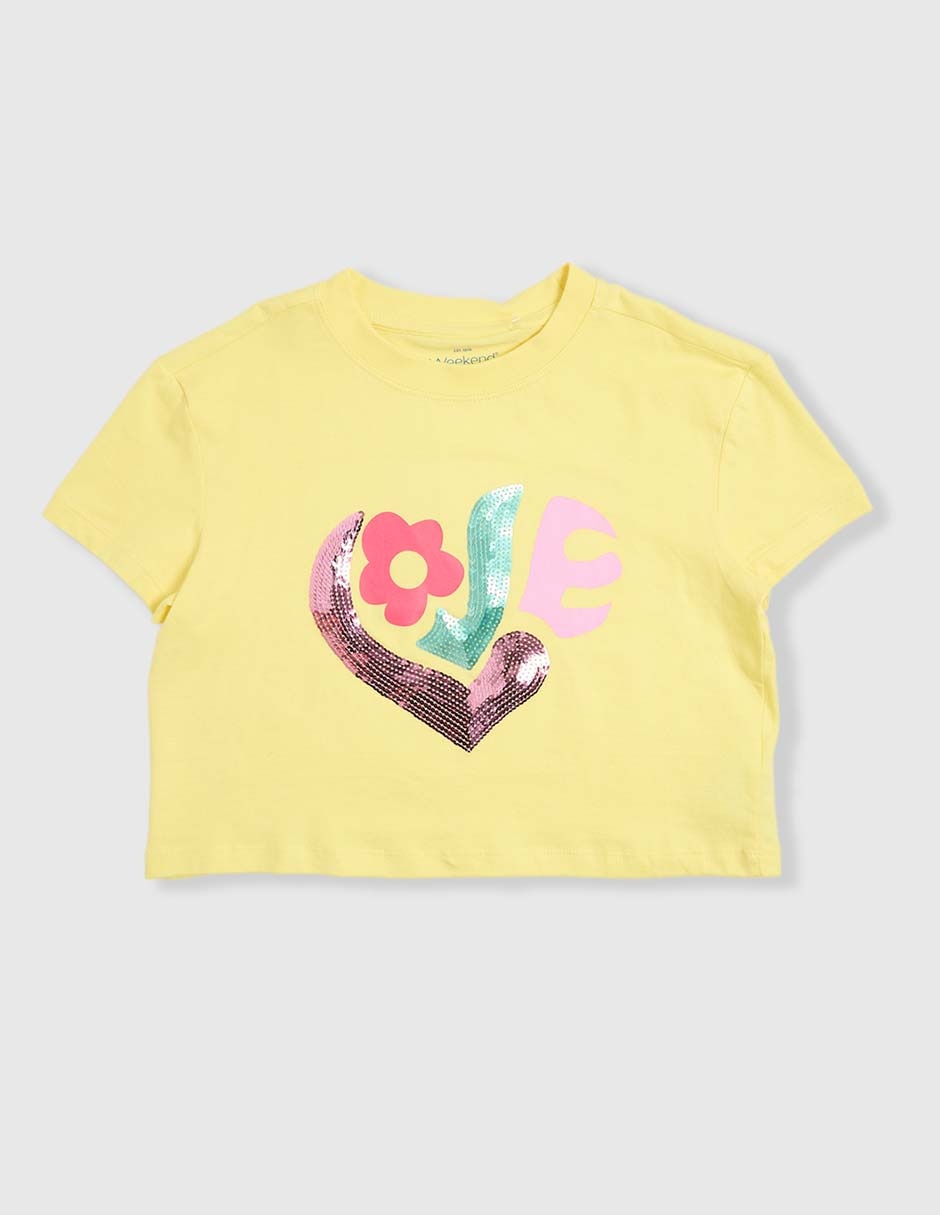 Playera manga corta para niña Playera manga corta para niña