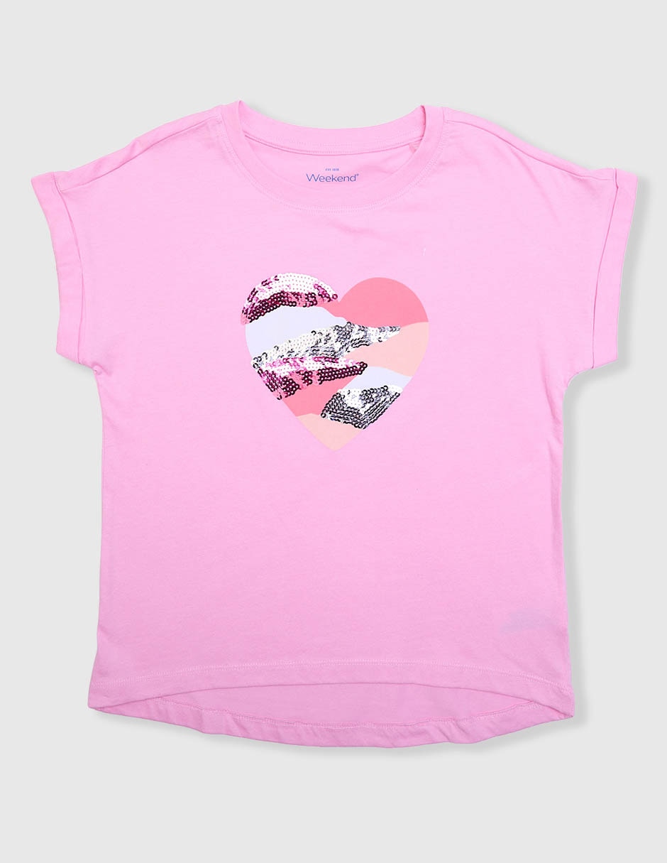 Playera manga corta para niña Playera manga corta para niña