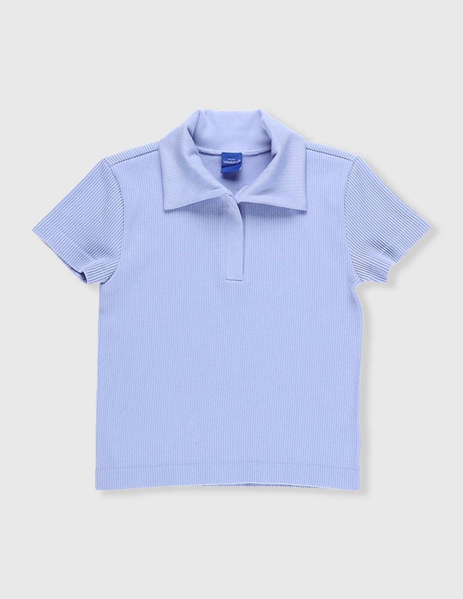 Playera tipo polo de algodón para niña Playera tipo polo de algodón para niña