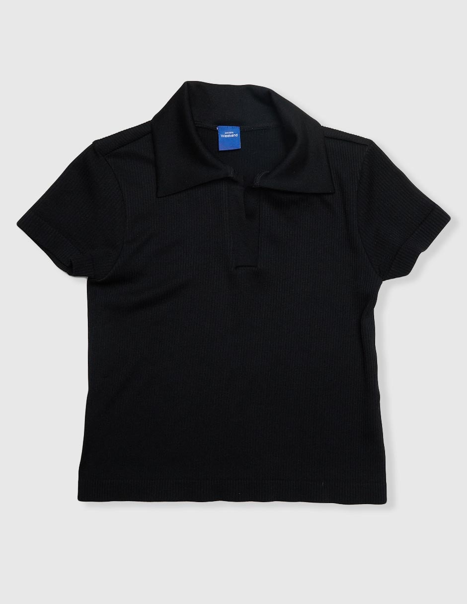 Playera tipo polo de algodón para niña Playera tipo polo de algodón para niña