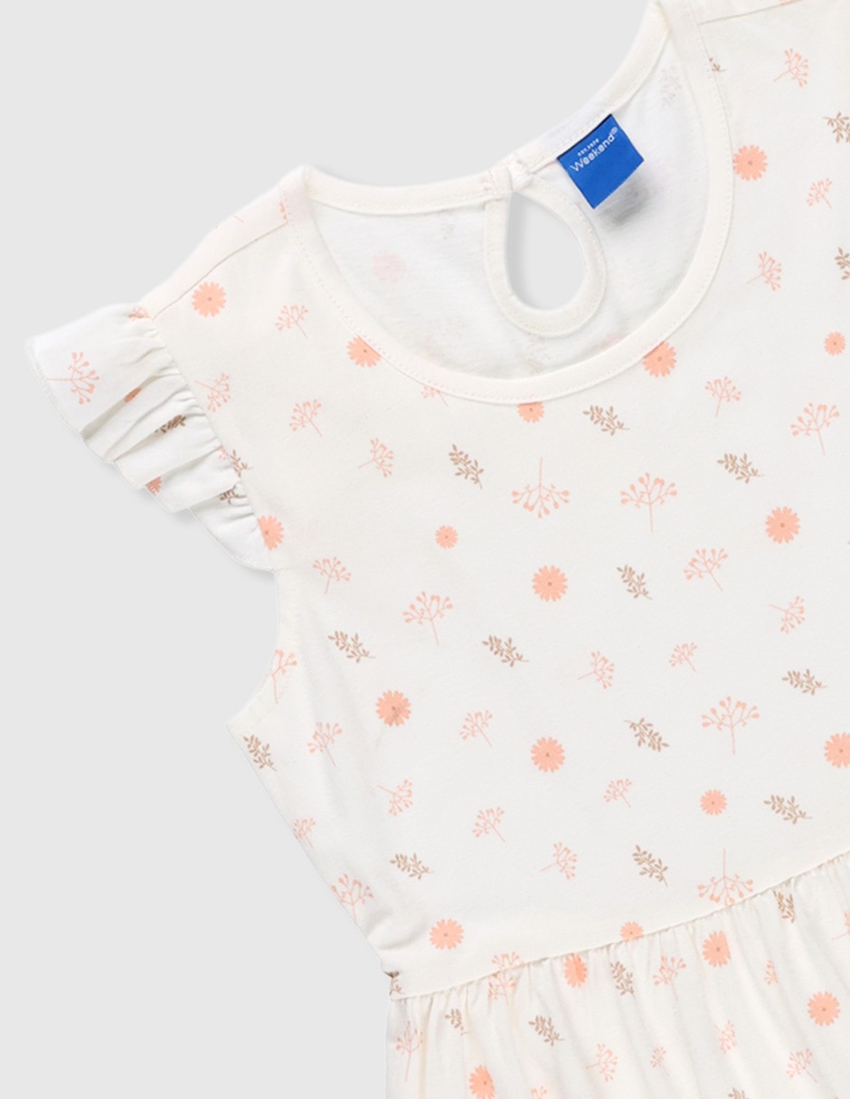 Vestido manga volantes para niña 3